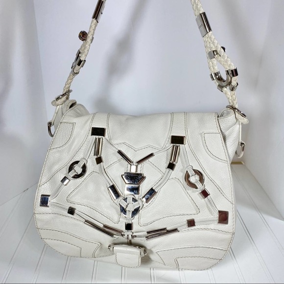 Gucci Techno Horsebit Convertible Hobo in White Leather
